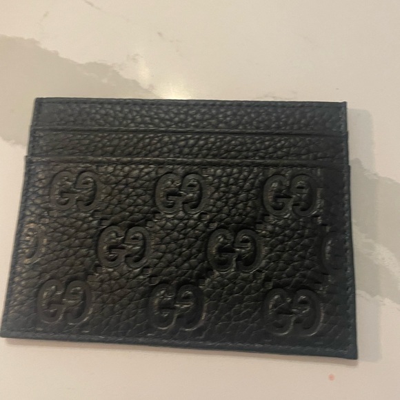 Gucci black Micro Guccisimma embossed leather men’s wallet NEW - Picture 4 of 5